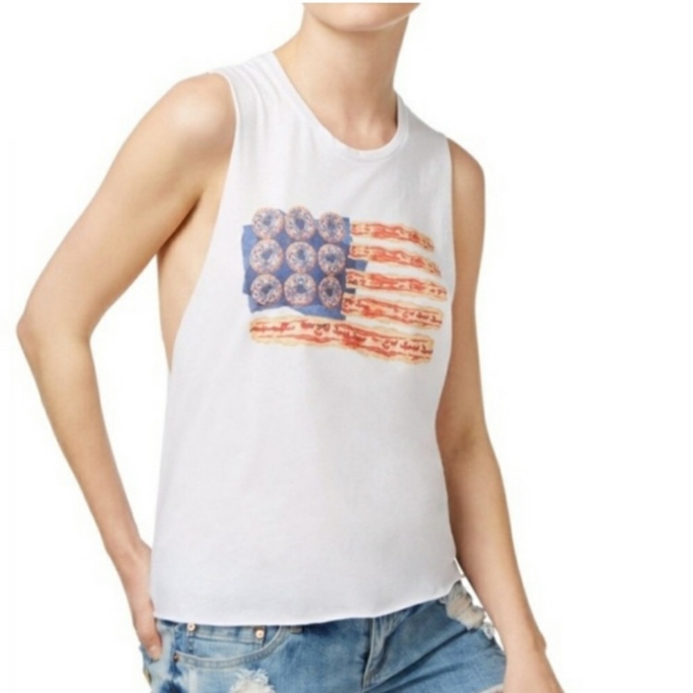 Kid Dangerous Donut Bacon Flag Tank NEW